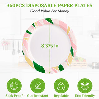 8.375in Pink with Irregular Patterns Round Paper Plates - Parties & Picnics - FOCUSLINE - JOLLYCHEF