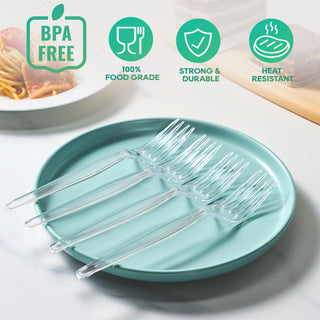Clear Food - grade Plastic Cutlery - Party & Everyday Use - FOCUSLINE - JOLLYCHEF
