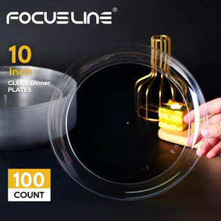 7in /10in Clear Plastic Plates - Wedding & Birthday Party - FOCUSLINE - JOLLYCHEF