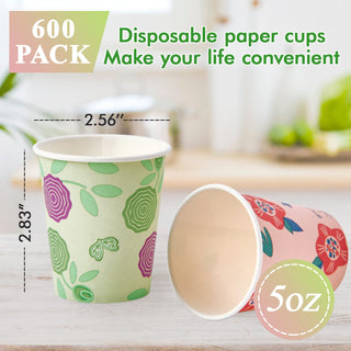 5oz Pink & Green Floral Pattern Paper Dessert Cups - Cupcake & Party - TV TOPVALUE - JOLLYCHEF