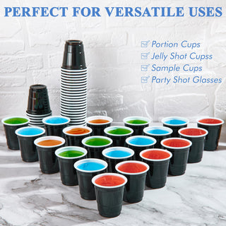 2oz Black Plastic Dessert Cups - Picnics & Party - Lilymicky - JOLLYCHEF