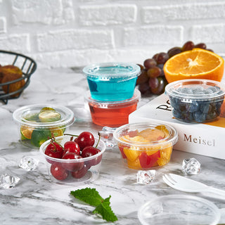 Multiple Sizes PET Plastic Portion Cups with Lids - Tasting Cup & snacks cups - Lilymicky - JOLLYCHEF