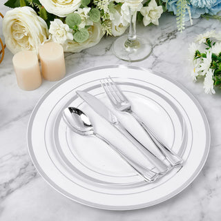 Silver Food - Grade Plastic Knives, Forks & Spoons - Catering & Parties - FOCUSLINE - JOLLYCHEF