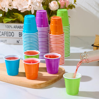 2oz Multicolor Plastic Shot Cups - Tasting & Parties - Lilymicky - JOLLYCHEF