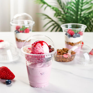 12 oz  Clear Elegant Parfait Cup with Insert & Dome lids - Party&Wedding - Lilymicky - JOLLYCHEF