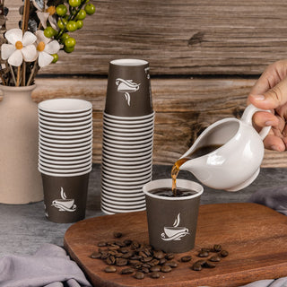 Multiple Sizes Coffee Patterns Brown Paper Coffee Cups - Party & Coffee - LITOPAK - JOLLYCHEF