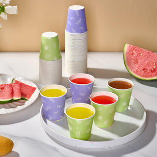 5oz Purple & Green Versatile Paper Dessert Cups - Party & Home Use - LITOPAK - JOLLYCHEF