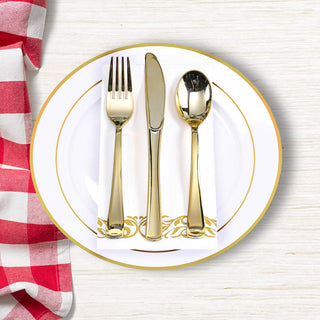 3 - Ply White and Gold Pattern Paper Napkins - Weddings & Parties - Vplus - JOLLYCHEF
