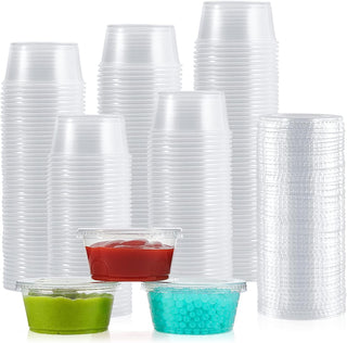 2/3.25/4oz Clear Plastic Jello Shots Cups with Lids - Halloween & Parties - LilyMicky