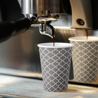 Multiple Size Gray Paper Coffee Cups with Lids & Sleeves & Straws - To Go Cups & Home - Jolly Party - JOLLYCHEF