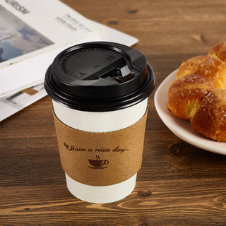 Pattern Kraft Paper Coffee Cup Sleeves for 10 oz - 20 oz Paper Cups - LITOPAK - JOLLYCHEF