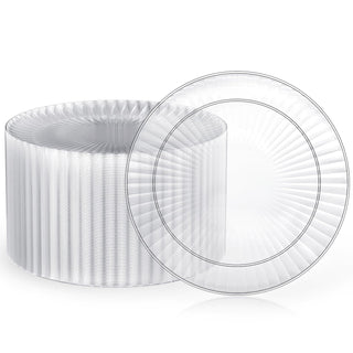 7in/ 10in Clear Plastic Plates for Weddings & Birthday Parties - FOCUSLINE - JOLLYCHEF
