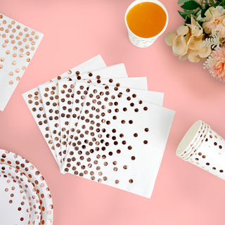 White, Rose Gold Disposable Dinnerware Set - Holiday Parties & Birthdays - JOLLY PARTY - JOLLYCHEF