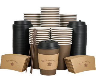 Multiple Size Brown Paper Coffee Cups Sets - Office & Party - LITOPAK - JOLLYCHEF