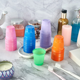 Multiple Sizes Assorted Color Textured Plastic Dessert Cups - Party & Bathroom Use - Lilymicky - JOLLYCHEF