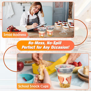 12 oz Clear Elegant Parfait Cup with Insert & Flat lids - Party&Wedding - Lilymicky - JOLLYCHEF
