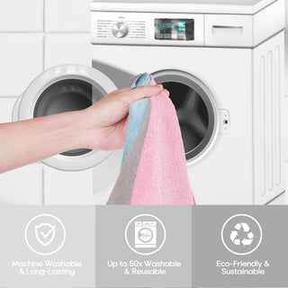 12inx12in Pink & Gray Tear Away Perforated Microfiber Cleaning Cloth - Kitchen & Car Cleaning - honova - JOLLYCHEF