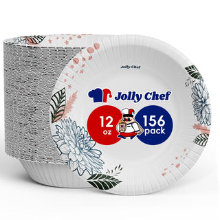 12oz/ 16oz/ 20oz Floral Pattern Round Paper Bowls - Dinner & Parties - Jolly Chef - JOLLYCHEF