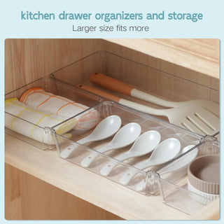 Clear Rectangular Stackable Plastic Drawer Organizer -   Kitchen & Bathroom Storage - JOLLYIN - JOLLYCHEF