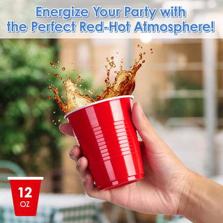 12oz/ 16oz Red Anti - Slip Plastic Beer Cups - Party & Game - Lilymicky - JOLLYCHEF