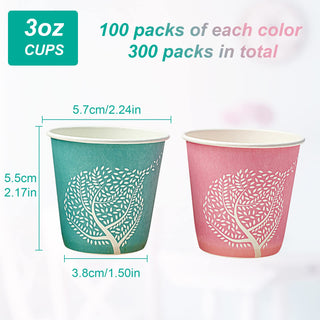 3oz 3 Color Tree Pattern Paper Dessert Cups - Party & Picnic - LITOPAK - JOLLYCHEF