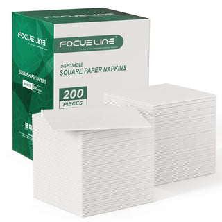 1 - Ply Solid White Premium Linen - Fee Cocktail Napkins - Weddings & Parties - FOCUSLINE - JOLLYCHEF