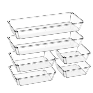 Clear Rectangular Stackable Plastic Drawer Organizer -   Kitchen & Bathroom Storage - JOLLYIN - JOLLYCHEF