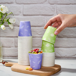5oz Purple & Green Versatile Paper Dessert Cups - Party & Home Use - LITOPAK - JOLLYCHEF
