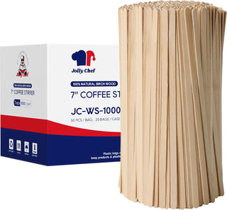 5 in /7 in Wood Coffee Stirrers - Coffee & Tea - Jolly Chef
