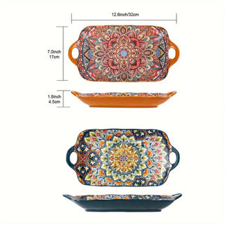A Set Of Four Boho Style Ceramic Fish Plates