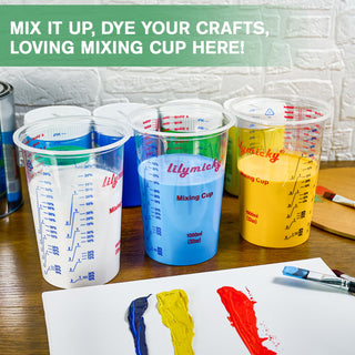 20oz/32oz Clear Plastic Measuring Cups with Stirrers - Kitchen & DIY Projects - Lilymicky - JOLLYCHEF