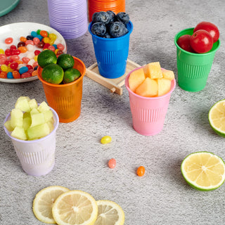 Multiple Sizes Assorted Color Textured Plastic Dessert Cups - Party & Bathroom Use - Lilymicky - JOLLYCHEF