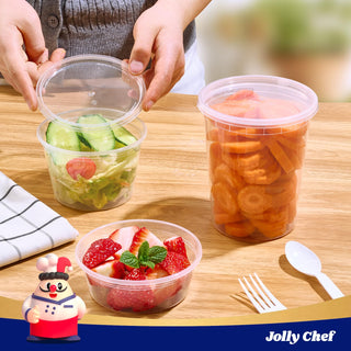 Plastic Round Meal Prep Containers with Lids - Meal Prep & Food Storage - Jolly Chef - JOLLYCHEF
