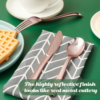 Rose Gold Plastic Knives, Forks & Spoons - Catering & Wedding - FOCUSLINE - JOLLYCHEF