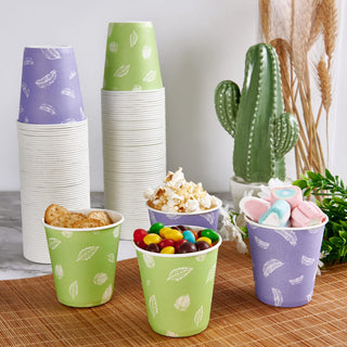 5oz Purple & Green Versatile Paper Dessert Cups - Party & Home Use - LITOPAK - JOLLYCHEF