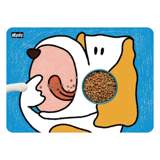Artist-Designed Absorbent Non-Slip Pet Feeding Mat - Waterproof & Easy Clean Dog Food Mat - Home & Travel - Miyoky