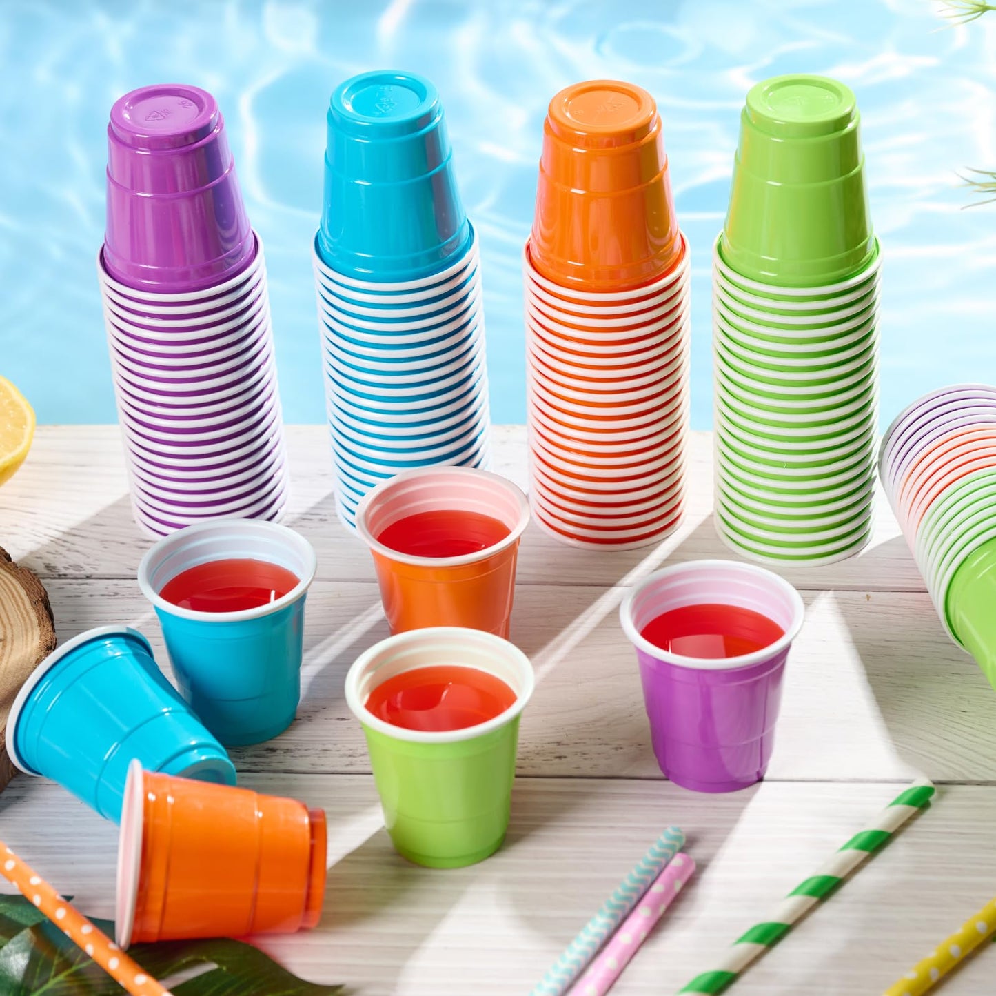 「Jolly Choice」2oz Colorful Plastic Shot Cups