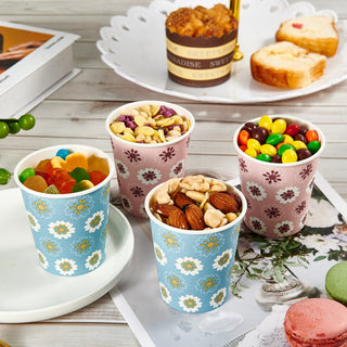5oz Blue & Pink Floral Pattern Paper Dessert Cups - Cupcake & Party - TV TOPVALUE - JOLLYCHEF