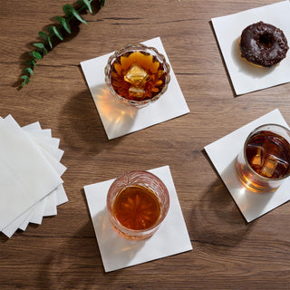 1 - Ply Solid White Premium Linen - Fee Cocktail Napkins - Weddings & Parties - FOCUSLINE - JOLLYCHEF