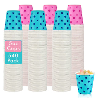5oz Pink & Blue Paper Dessert Cups - Party & Picnic - LITOPAK - JOLLYCHEF