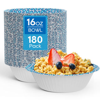 12oz/ 16oz/ 20oz Blue with Printed Camouflage Border Round Paper Bowls - Breakfast & Party - MUCHII - JOLLYCHEF