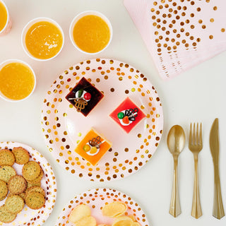 Pink, Rose Gold Disposable Dinnerware Set - Holiday Parties & Birthdays - JOLLY PARTY - JOLLYCHEF