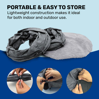 3-Way Durable Cationic Fabric Cat Tunnel - Indoor Play & Resting Spot - Miyoky