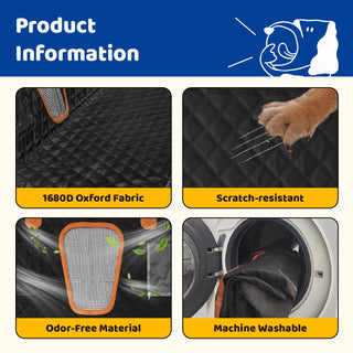 Black Waterproof & Non-Slip Dog Car Seat Cover - Travel & Adventure - Miyoky