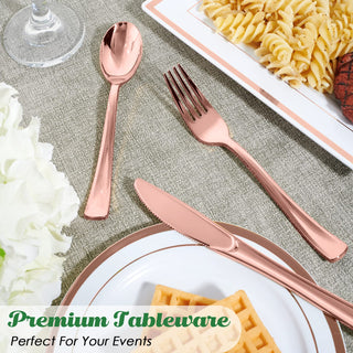 Rose Gold Plastic Knives, Forks & Spoons - Catering & Wedding - FOCUSLINE - JOLLYCHEF