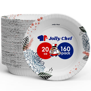 12oz/ 16oz/ 20oz Floral Pattern Round Paper Bowls - Dinner & Parties - Jolly Chef - JOLLYCHEF