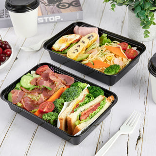 34oz Black Square Microwave - Safe Meal Prep Containers with Lids - Lunch Boxes & Meal Prep - MUCHII - JOLLYCHEF