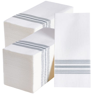 1 - Ply Blue Striped Pattern Disposable Hand Towels - Guestrooms & Restaurants – Vplus - JOLLYCHEF
