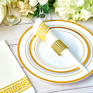 1 - Ply White and Gold Pattern Linen - Feel Disposable Hand Towels - Weddings & Kitchens – LITOPAK - JOLLYCHEF
