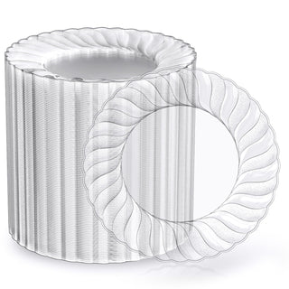 Clear Plastic Plates with Curved Edges - Weddings & Parties - FOCUSLINE - JOLLYCHEF